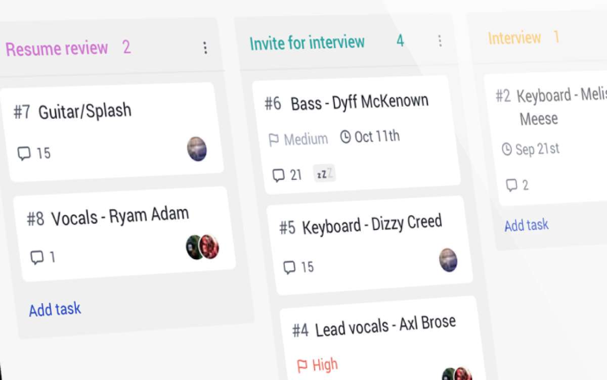 task board on Rock