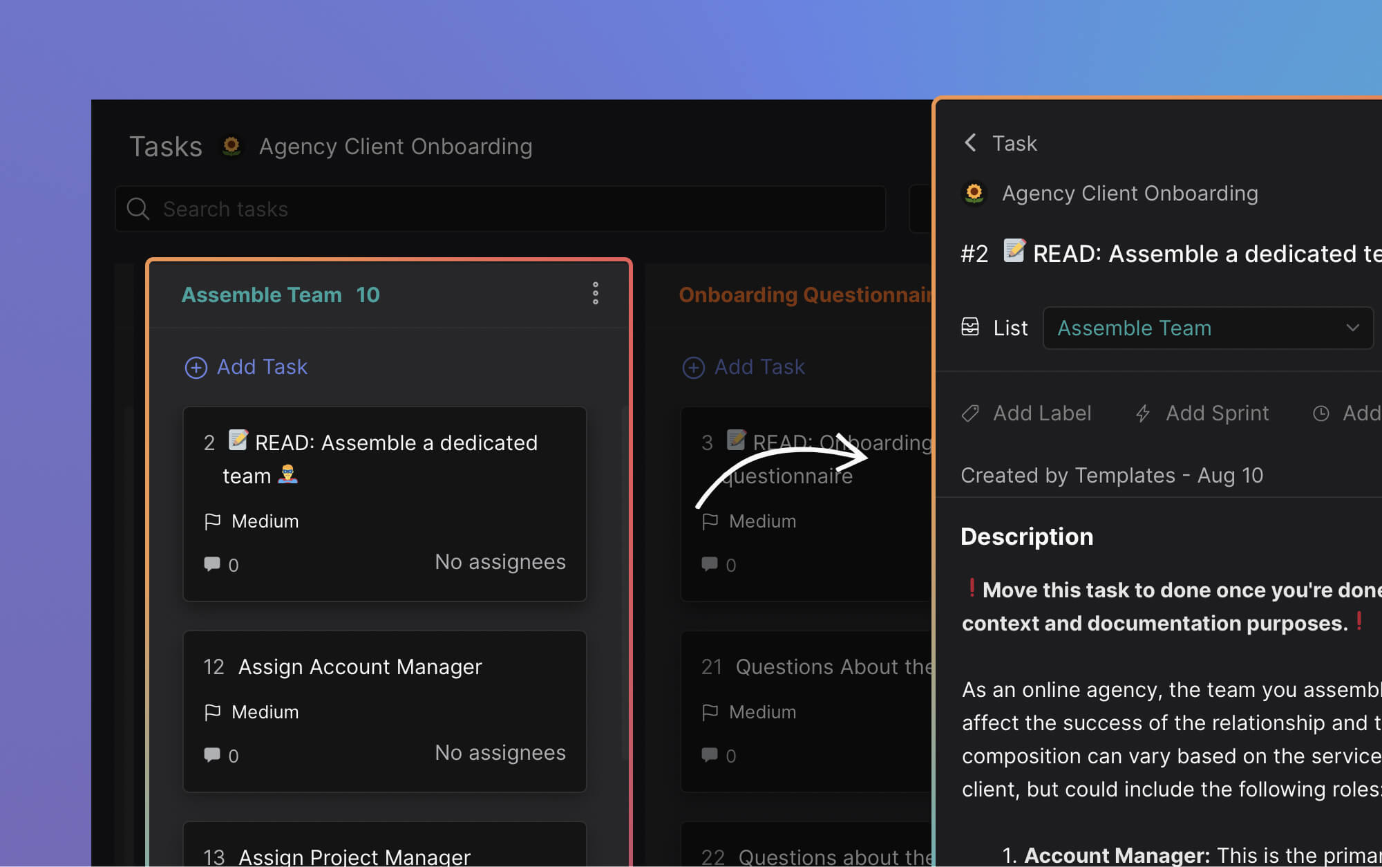 Assembling a team in the onboarding process for customers: highlight of the different skillsets and team members to consider. 