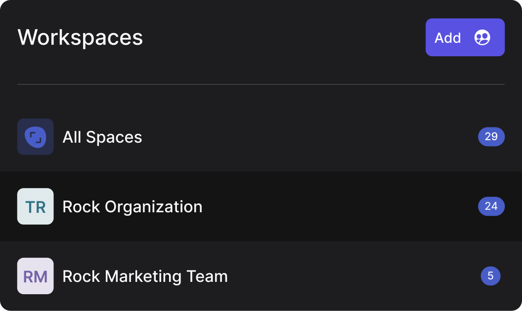 Rock feature highlight for workspaces