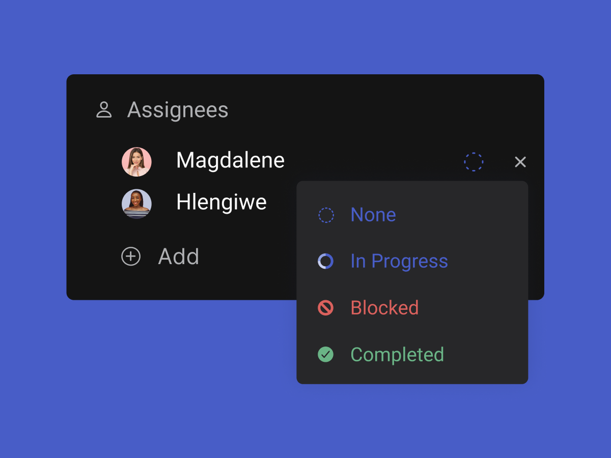 remote communication with task statuses