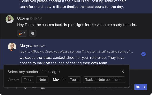 Rock feature highlight mention tasks, notes and topics