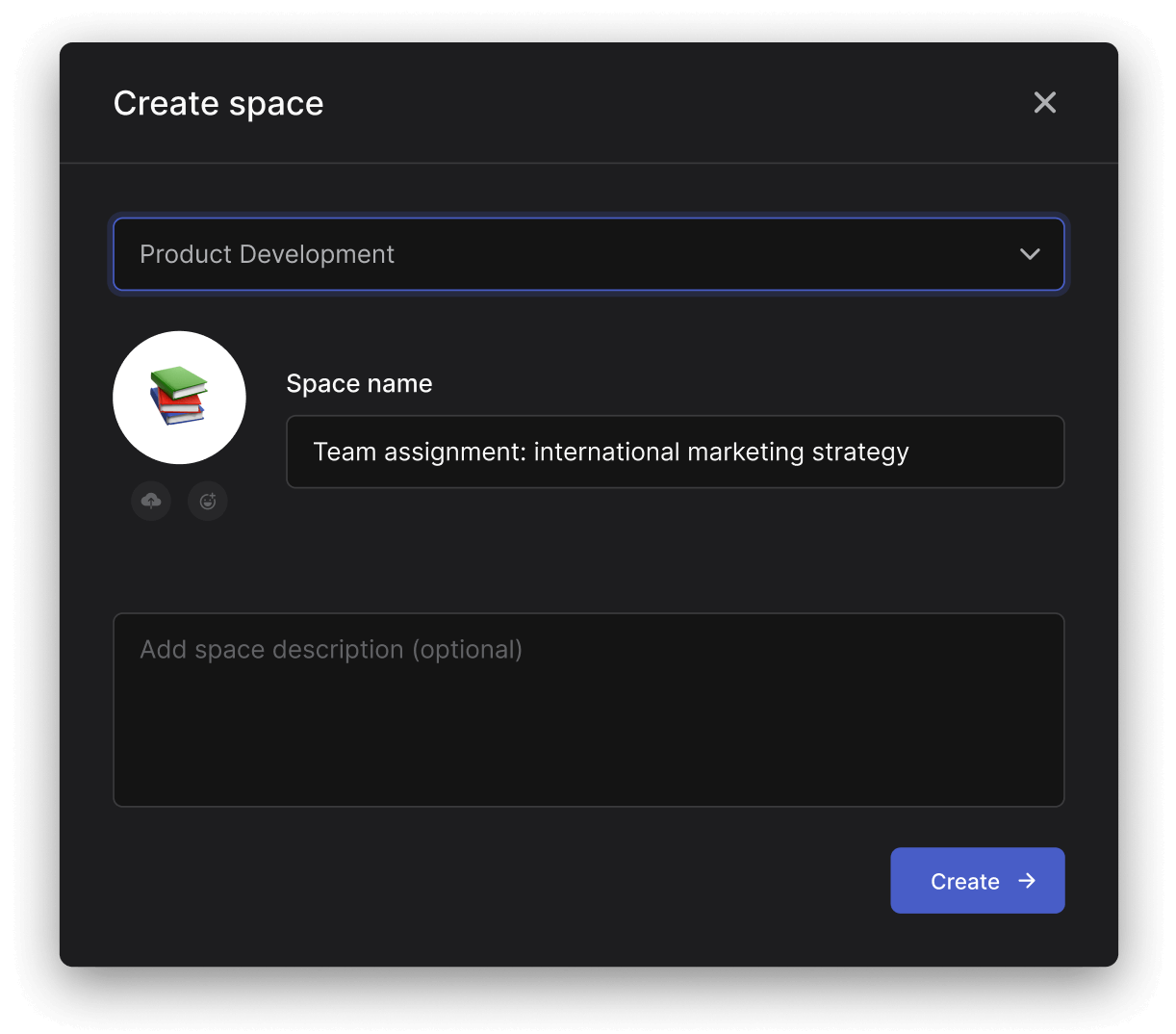 new space creation for team assignment international strategy